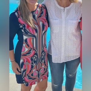 Banana Republic 3/4 sleeve patterned dress